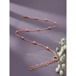 GIVA 925 Silver Rose Gold Moon Bead Anklet for Women-picture-29