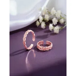 GIVA 925 Silver Rose Gold Pihu Toe Rings for Women-picture-31