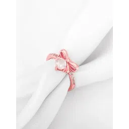 GIVA 925 Silver Rose Gold Ribbon Dance Ring for Women & Girls-picture-40