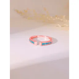 GIVA 925 Silver Rose Gold Robin Blue Ring for Women-picture-15