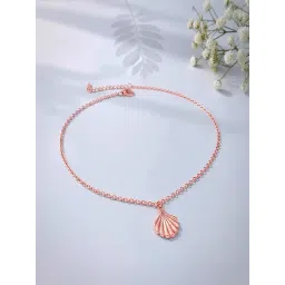 GIVA 925 Silver Rose Gold Seashell Whisper Anklet for Women-picture-27