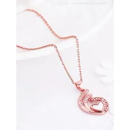 GIVA 925 Silver Rose Gold Tender Affection Pendant with Link Chain-picture-47