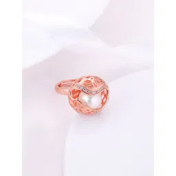 GIVA 925 Silver Rose Gold Warm Embrace Statement Ring for Women & Girls-image-32