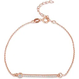 giva 925 Silver Rose Gold Zircon Minimal Bracelet, Adjustable Gifts for Girlfriend, Gifts for Women & Girls| With Certificate of Authenticity and 925 Stamp | 6 Month Warranty*-picture-55