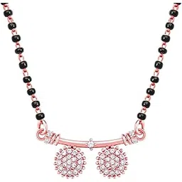 giva 925 Silver Rose Gold Zircon Traditional Mangalsutra | Black Bead Necklace to Gift Women | With Certificate of Authenticity and 925 Stamp | 6 Month Warranty*-picture-37