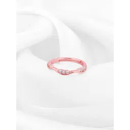 GIVA 925 Silver Rose Gold Zircon Tune of Wave Ring for Women & Girls-image-29