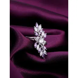 GIVA 925 Silver Royal Amethyst Cocktail Ring for Women & Girls-picture-40