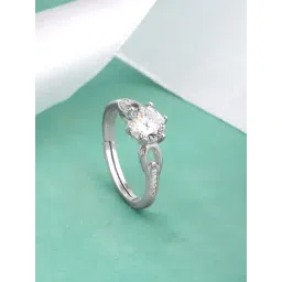 GIVA 925 Silver Zircon Sparkling Loop Ring for Women & Girls-picture-19