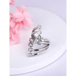 GIVA 925 Silver Zircon Studded Layered Ring for Women & Girls-picture-34