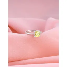 GIVA 92.5 Sterling Silver Amber Bloom Adjustable Ring for Womens and Girls-picture-18