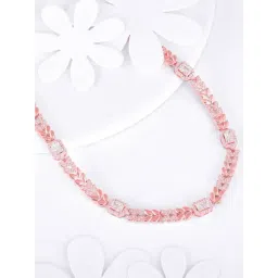 GIVA 92.5 Sterling Silver Anushka Sharma Rose Gold Braided Princess Necklace Women-picture-20