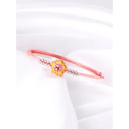 GIVA 92.5 Sterling Silver Bhumi Rose Gold Enchanting Brahma Kamal Adjustable Bracelet-picture-17