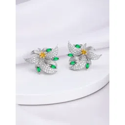 GIVA 925 Sterling Silver Bhumi Tranquil Trillium Stud Earrings For Women-picture-30