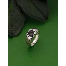 GIVA 92.5 Sterling Silver Black is King Ring for Men-picture-24