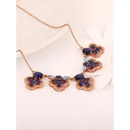 GIVA 92.5 Sterling Silver Blue Paradise Necklace for Women-picture-14