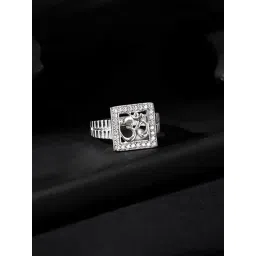 GIVA 925 Sterling Silver Boxed Om Ring For Men-picture-22