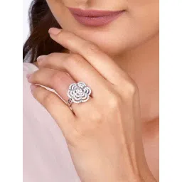 GIVA 92.5 Sterling Silver Cheerful Daisy Ring for Women-picture-37