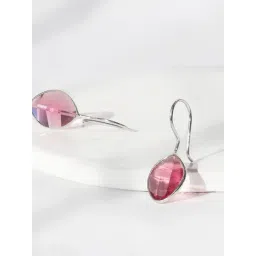 GIVA 92.5 Sterling Silver Cherry Leaf Pink Earrings for Women-picture-26
