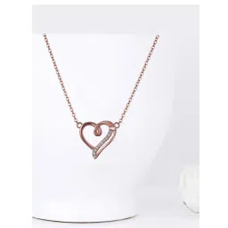 GIVA 92.5 Sterling Silver Curl Heart Necklace for Women-picture-14