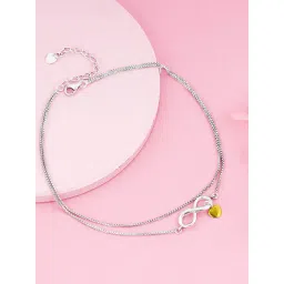 GIVA 925 Sterling Silver Dual Tone Forever Heart Anklets For Women-picture-24