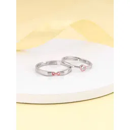 GIVA 92.5 Sterling Silver Dual Tone XO sAdjustable Ring for Couples-picture-42