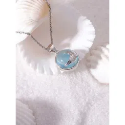 GIVA 92.5 Sterling Silver Fish Tail Pendant with Chain for Women-picture-42