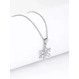 GIVA 92.5 Sterling Silver Flowery Snowflake Pendant with Chain for Women-picture-40