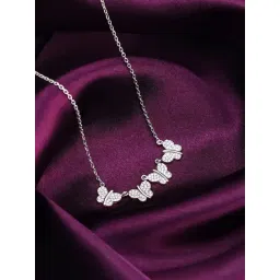 GIVA 92.5 Sterling Silver Flutterby Necklace for Women-picture-45