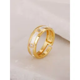 GIVA 92.5 Sterling Silver Golden And Silver Sleek Subtle Ring For Men-picture-13