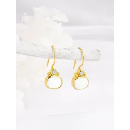 GIVA 925 Sterling Silver Golden Chalcedony Charm Danglers For Women-picture-34