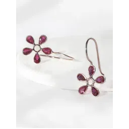 GIVA 92.5 Sterling Silver Golden Cherry Blossom Earrings for Women-picture-14