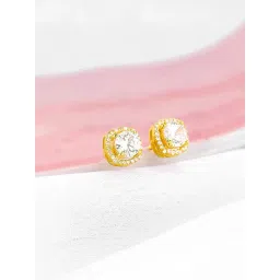 GIVA 925 Sterling Silver Golden Classy Solitaire Earringss For Women-picture-37