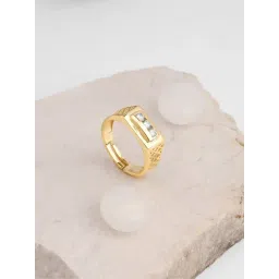 GIVA 92.5 Sterling Silver Golden Eternal Bliss Ring For Men-picture-29