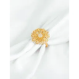 GIVA 92.5 Sterling Silver Golden Grandiose Cocktail Ring for Women-picture-15