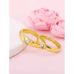 GIVA 92.5 Sterling Silver Golden Love You To Infinity Couple Rings-picture-30