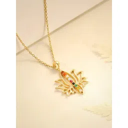 GIVA 925 Sterling Silver Golden Pendant for Women-image-27