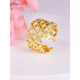 GIVA 925 Sterling Silver Golden Ring for Women-picture-11