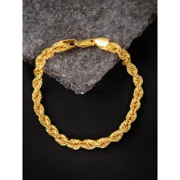 GIVA 925 Sterling Silver Golden Rope Bracelet for Men-picture-42