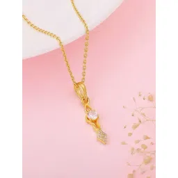 GIVA 92.5 Sterling Silver Golden Sparkling Arrowhead Pendant With Link Chain-picture-38