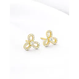 GIVA 92.5 Sterling Silver Golden Trifecta Stud Earrings-picture-29