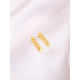 GIVA 92.5 Sterling Silver Golden Vintage Glamour Stud Earrings-picture-21