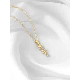 GIVA 92.5 Sterling Silver Golden Zigzag Pendant with Link Chain-picture-14