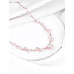 GIVA 92.5 Sterling Silver Heart Stoned Necklace for Women-picture-31