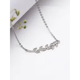 GIVA 92.5 Sterling Silver Leaf Pendant with Chain-picture-20