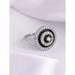 GIVA 92.5 Sterling Silver Midnight Halo Ring-picture-11