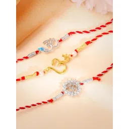 GIVA 925 Sterling Silver Om Rakhi Combo Set of 3-picture-20