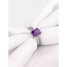 GIVA 925 Sterling Silver Purple Vibrant Ring Adjustable For Women-picture-14