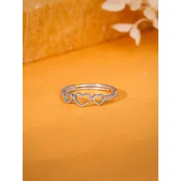 GIVA 925 Sterling Silver Rhodium-Plated Gleaming Love Adjustable Finger Ring-picture-13
