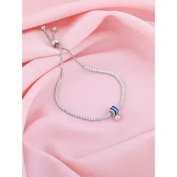 GIVA 92.5 Sterling Silver Roll of Blue Adjustable Bracelet-picture-18