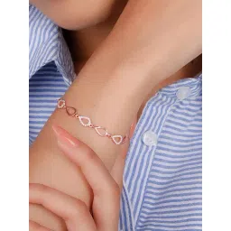 GIVA 92.5 Sterling Silver Rose Gold Allure Adjustable Bracelet for Women-picture-13